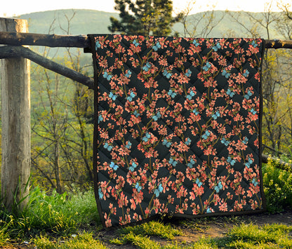 Blossom Flower Butterfly Print Quilt