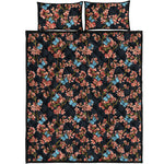 Blossom Flower Butterfly Print Quilt Bed Set
