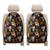 Blossom Flowers Skull Pattern Print Car Seat Organizers