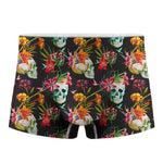 Blossom Flowers Skull Pattern Print Men's Boxer Briefs