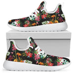 Blossom Flowers Skull Pattern Print Mesh Knit Shoes GearFrost