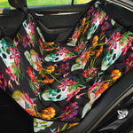 Blossom Flowers Skull Pattern Print Pet Car Back Seat Cover