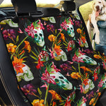 Blossom Flowers Skull Pattern Print Pet Car Back Seat Cover