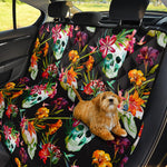 Blossom Flowers Skull Pattern Print Pet Car Back Seat Cover