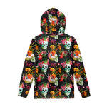 Blossom Flowers Skull Pattern Print Pullover Hoodie