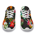 Blossom Flowers Skull Pattern Print Sport Shoes GearFrost