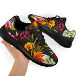 Blossom Flowers Skull Pattern Print Sport Shoes GearFrost