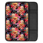 Blossom Peony Skull Pattern Print Car Center Console Cover