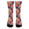 Blossom Peony Skull Pattern Print Crew Socks