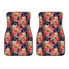 Blossom Peony Skull Pattern Print Front Car Floor Mats