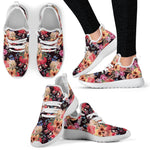 Blossom Peony Skull Pattern Print Mesh Knit Shoes GearFrost