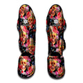 Blossom Peony Skull Pattern Print Muay Thai Shin Guards