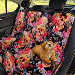 Blossom Peony Skull Pattern Print Pet Car Back Seat Cover