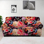 Blossom Peony Skull Pattern Print Sofa Cover