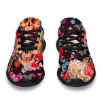 Blossom Peony Skull Pattern Print Sport Shoes GearFrost