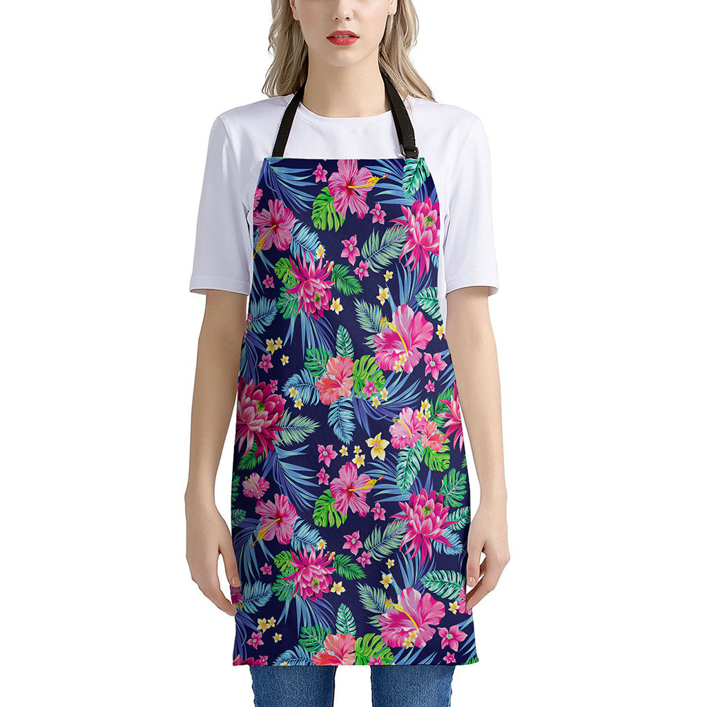 Blossom Tropical Flower Pattern Print Apron