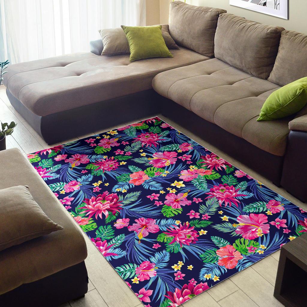 Blossom Tropical Flower Pattern Print Area Rug GearFrost