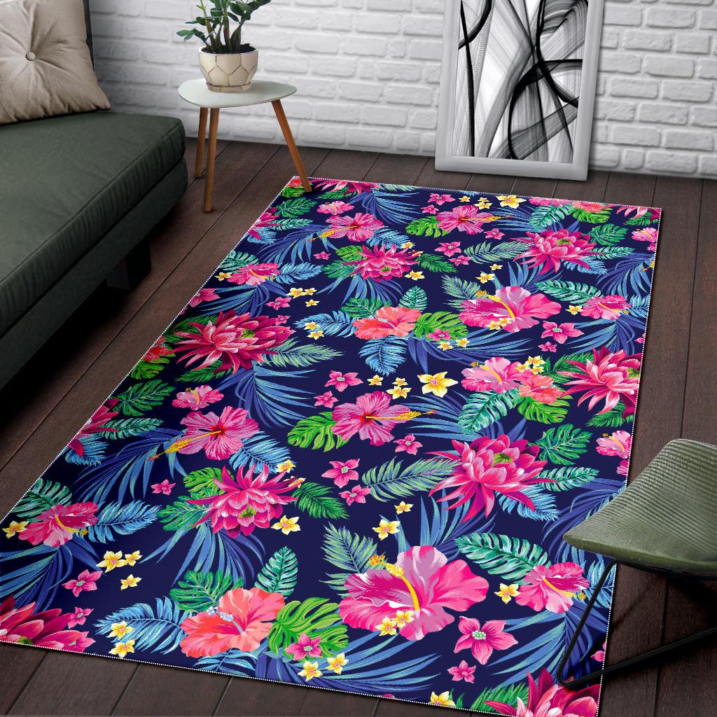 Blossom Tropical Flower Pattern Print Area Rug GearFrost