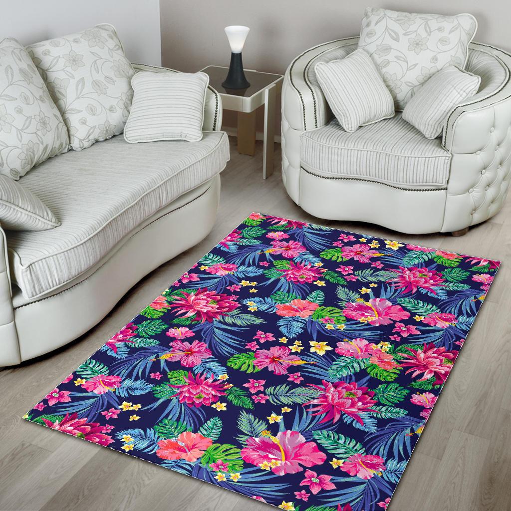 Blossom Tropical Flower Pattern Print Area Rug GearFrost