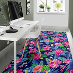 Blossom Tropical Flower Pattern Print Area Rug GearFrost