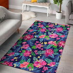 Blossom Tropical Flower Pattern Print Area Rug GearFrost