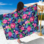 Blossom Tropical Flower Pattern Print Beach Sarong Wrap