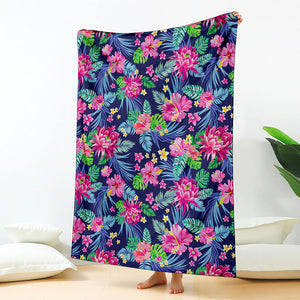 Blossom Tropical Flower Pattern Print Blanket