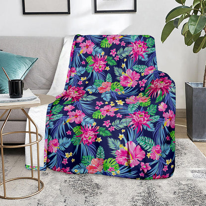 Blossom Tropical Flower Pattern Print Blanket