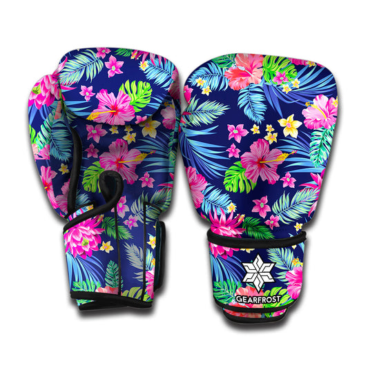Blossom Tropical Flower Pattern Print Boxing Gloves