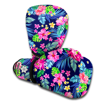 Blossom Tropical Flower Pattern Print Boxing Gloves