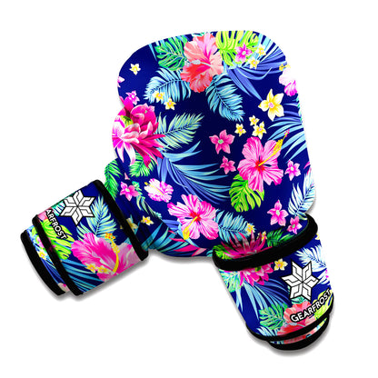 Blossom Tropical Flower Pattern Print Boxing Gloves