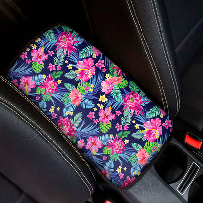 Blossom Tropical Flower Pattern Print Car Center Console Cover