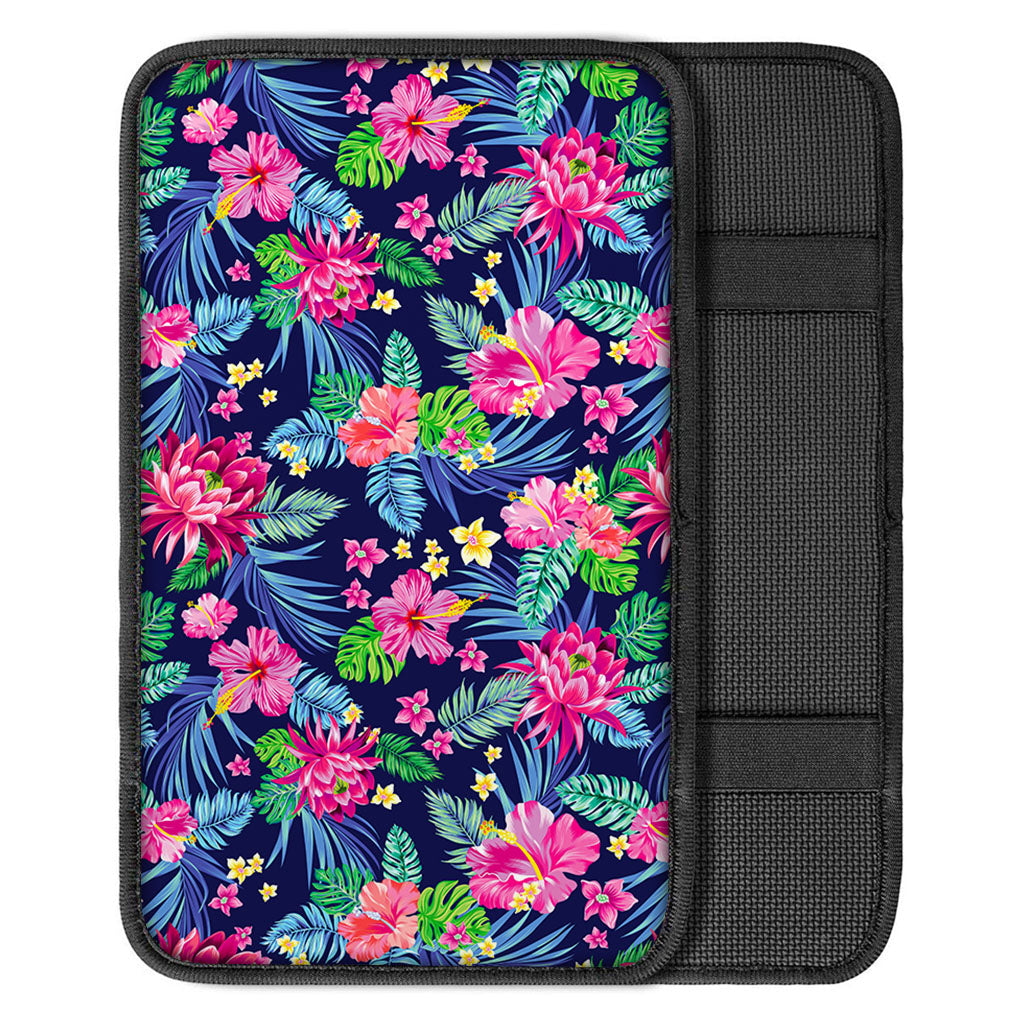 Blossom Tropical Flower Pattern Print Car Center Console Cover