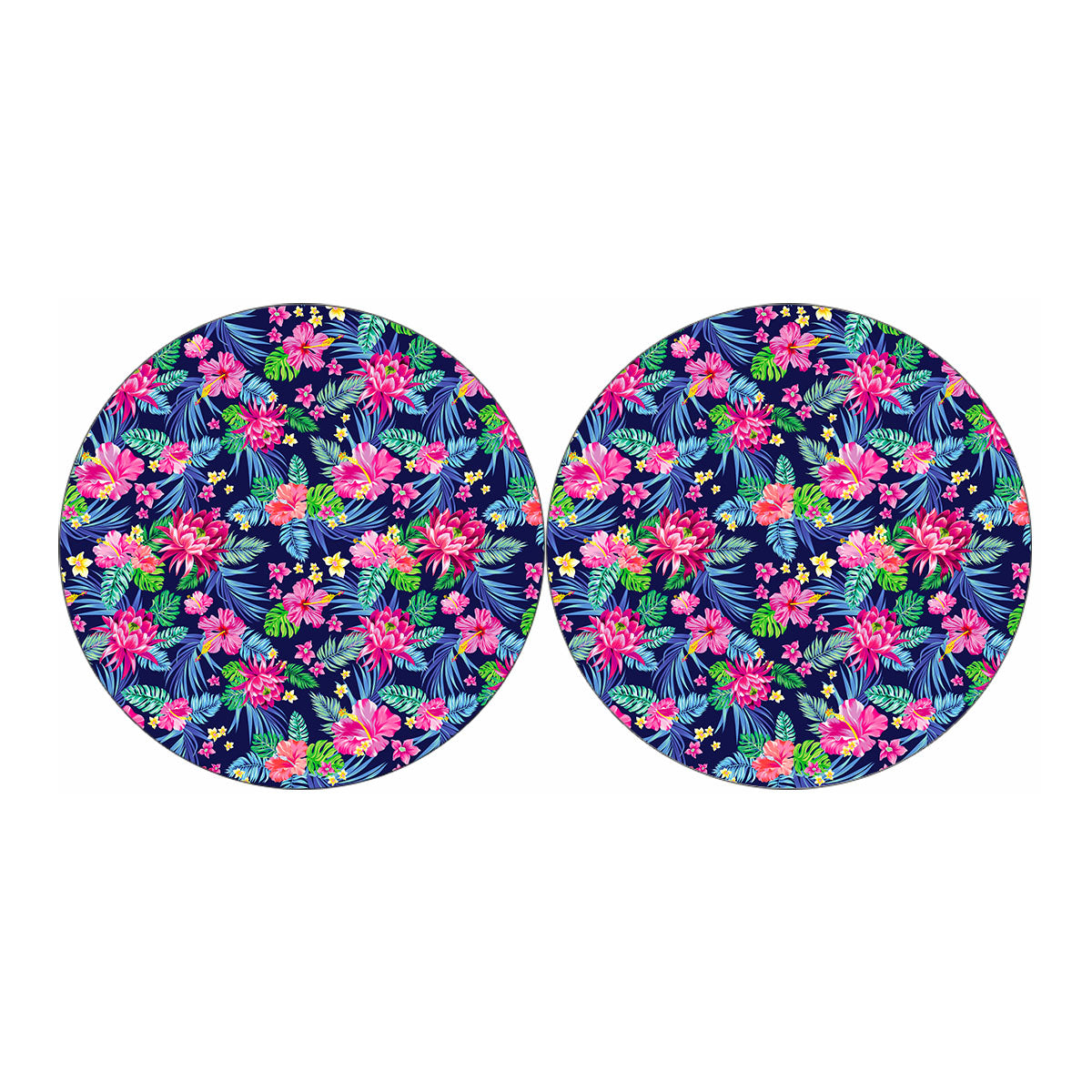 Blossom Tropical Flower Pattern Print Car Coasters