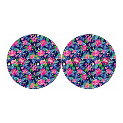 Blossom Tropical Flower Pattern Print Car Coasters