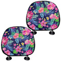 Blossom Tropical Flower Pattern Print Car Headrest Covers