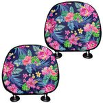 Blossom Tropical Flower Pattern Print Car Headrest Covers