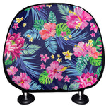 Blossom Tropical Flower Pattern Print Car Headrest Covers