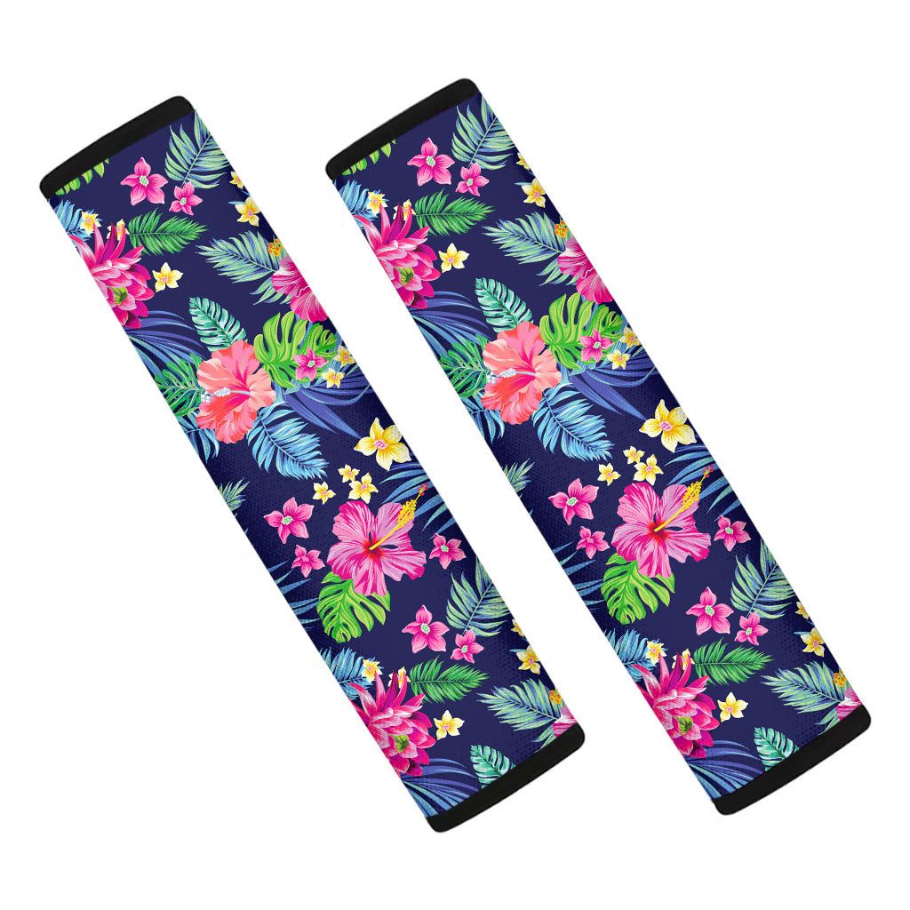 Blossom Tropical Flower Pattern Print Car Seat Belt Covers