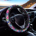 Blossom Tropical Flower Pattern Print Car Steering Wheel Cover