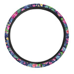 Blossom Tropical Flower Pattern Print Car Steering Wheel Cover