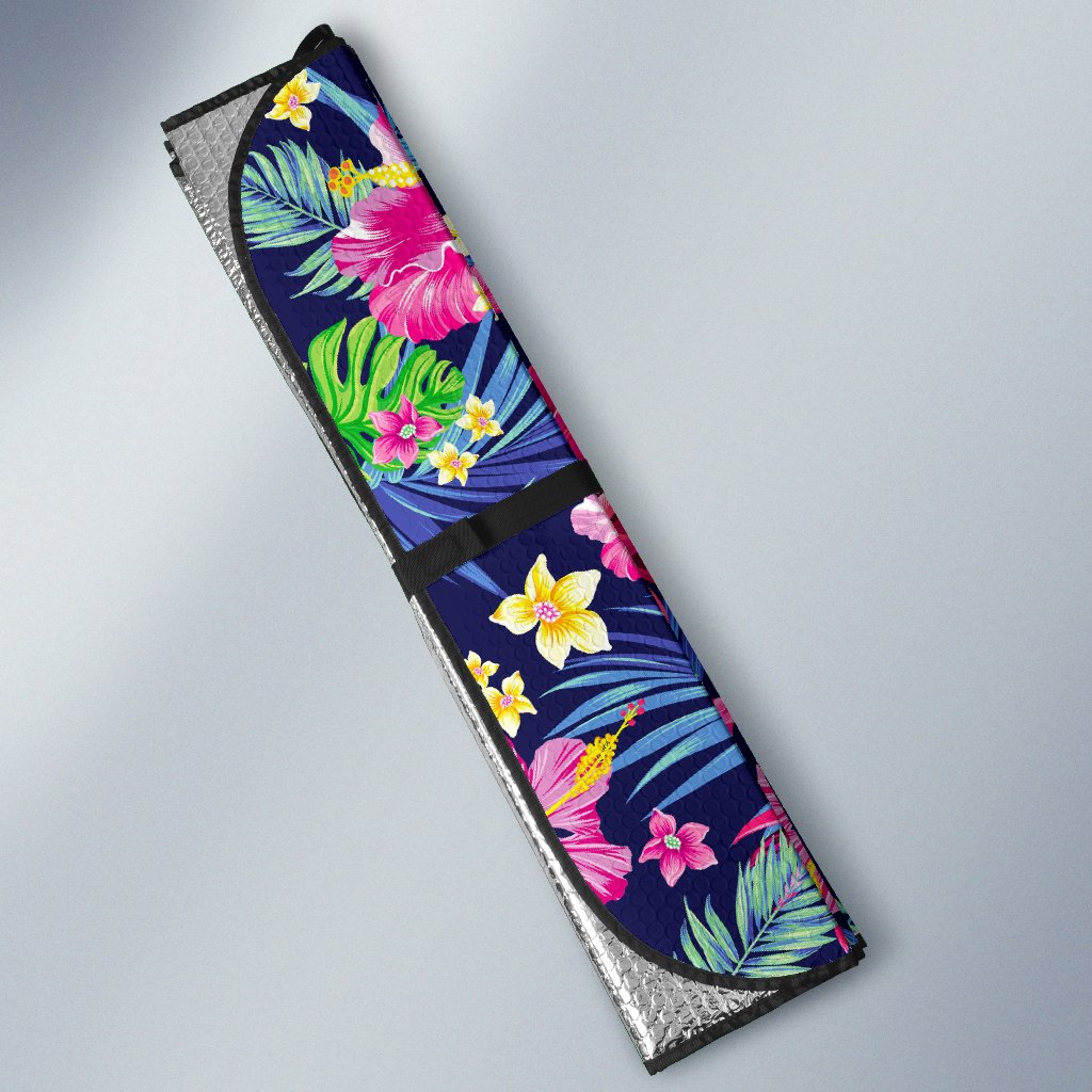 Blossom Tropical Flower Pattern Print Car Sun Shade GearFrost