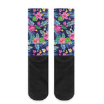 Blossom Tropical Flower Pattern Print Crew Socks