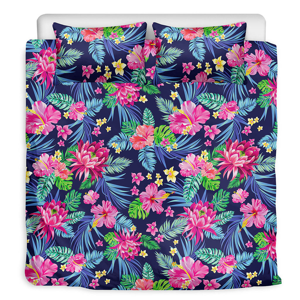 Blossom Tropical Flower Pattern Print Duvet Cover Bedding Set