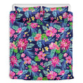 Blossom Tropical Flower Pattern Print Duvet Cover Bedding Set