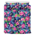 Blossom Tropical Flower Pattern Print Duvet Cover Bedding Set