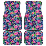 Blossom Tropical Flower Pattern Print Front and Back Car Floor Mats