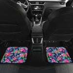 Blossom Tropical Flower Pattern Print Front and Back Car Floor Mats