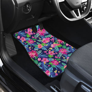 Blossom Tropical Flower Pattern Print Front and Back Car Floor Mats