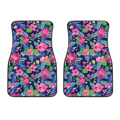 Blossom Tropical Flower Pattern Print Front Car Floor Mats